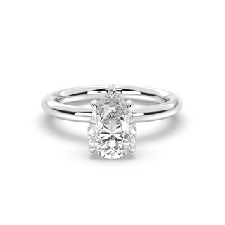 1.0 CT Pear E-VS1 Diamond Hidden Halo Engagement Ring