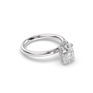 1.0 CT Pear E-VS1 Diamond Hidden Halo Engagement Ring