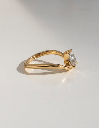 1.0 -2.0 CT Pear Cut Lab Grown Diamond Solitaire Engagement Ring