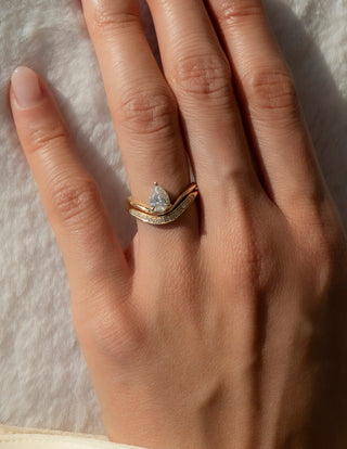 0.20 TCW Pear Lab Grown Diamond Wave Pave Band