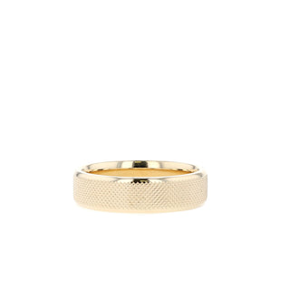 Classic Yellow Gold Textured Men's Band - violetjewels