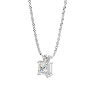 0.25 CT- 1.0 CT Princess Solitaire F/VS Lab Grown Diamond Necklace - violetjewels