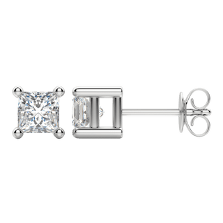 0.50 CT-2.0 CT Princess Solitaire F/VS Lab Grown Diamond Earrings - violetjewels