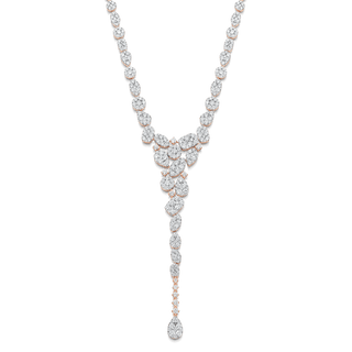 9.18 TCW Round Moissanite Diamond Drop Necklace - violetjewels