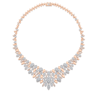 15.28 TCW Round Moissanite Diamond Statement Necklace - violetjewels