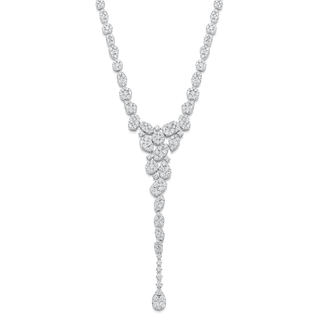 9.18 TCW Round Moissanite Diamond Drop Necklace - violetjewels