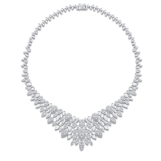 15.28 TCW Round Moissanite Diamond Statement Necklace - violetjewels