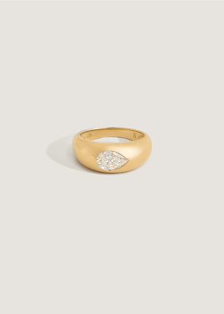 0.95-3.0 CT Pear CVD Diamond Flush Setting Engagement Ring