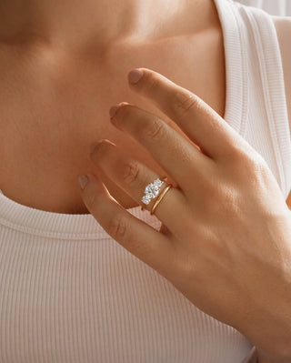 1.20 - 3.20 CT Round CVD Diamond Three Stone Style Engagement Ring
