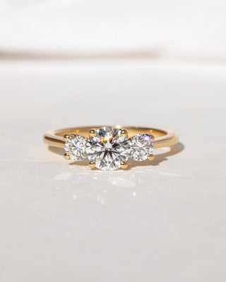1.20 - 3.20 CT Round CVD Diamond Three Stone Style Engagement Ring