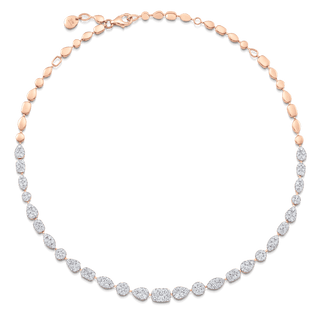 4.81 TCW Round Moissanite Diamond Cluster Choker Necklace - violetjewels