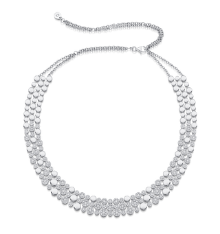 5.65 TCW Round Moissanite Diamond Cluster Choker Necklace - violetjewels