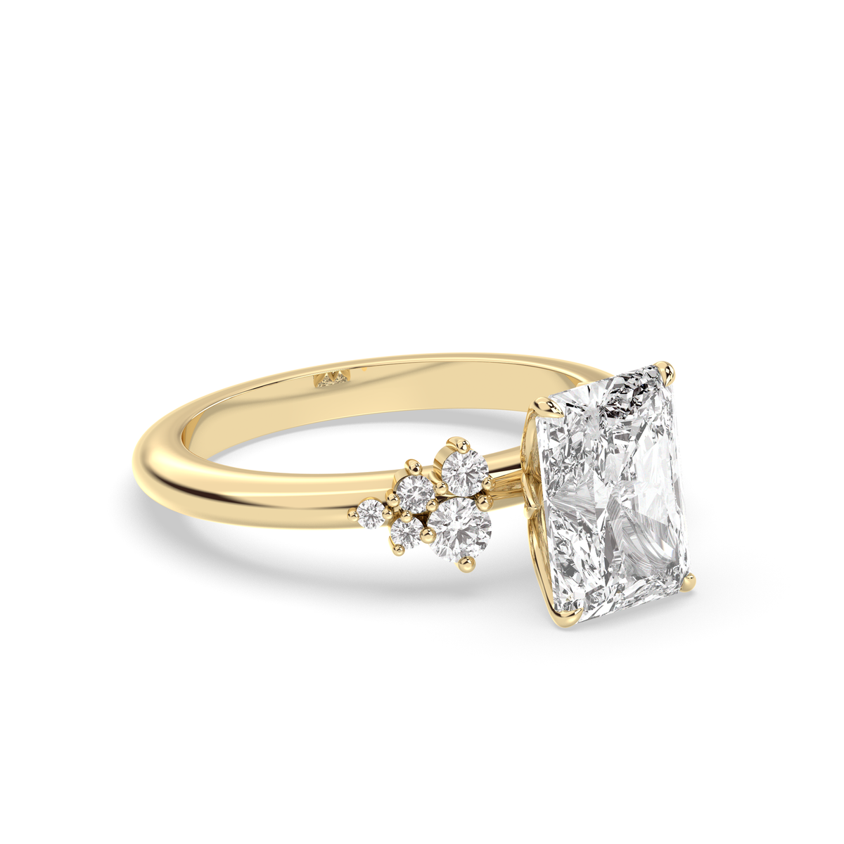 1.0-3.0 CT Radiant Lab Grown Diamond Cluster Engagement Ring