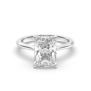 1.0 CT Radiant E-VVS1 Diamond Hidden Halo Engagement Ring