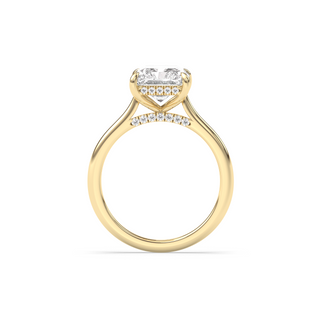 1.0 CT Radiant E-VVS1 Diamond Hidden Halo Engagement Ring