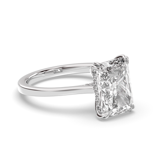 1.0-3.0 CT Radiant Diamond Hidden Halo Engagement Ring