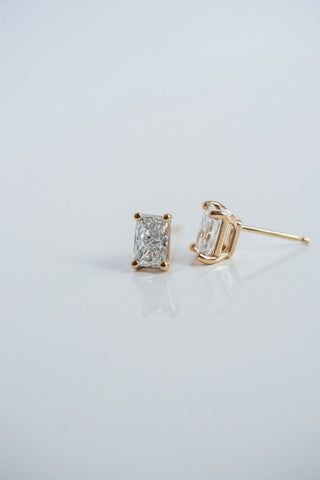 1.20 TCW Radiant Moissanite Diamond Stud Earrings