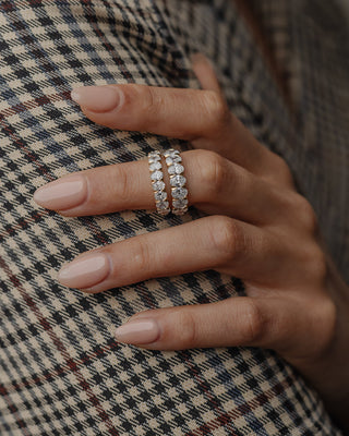1.70 TCW Oval Lab Grown Diamond Half Eternity Wedding Band