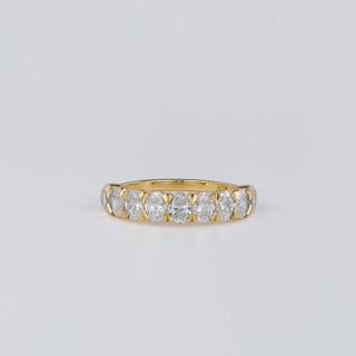 1.30 TCW Oval Lab Grown Diamond Half Eternity Wedding Band