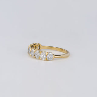 1.30 TCW Oval Lab Grown Diamond Half Eternity Wedding Band