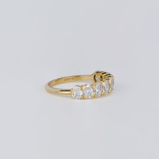 1.30 TCW Oval Lab Grown Diamond Half Eternity Wedding Band