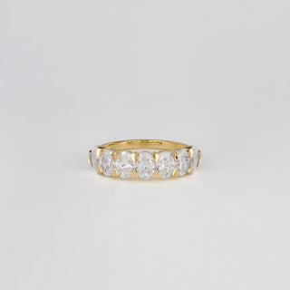 1.70 TCW Oval Lab Grown Diamond Half Eternity Wedding Band