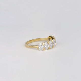 1.70 TCW Oval Lab Grown Diamond Half Eternity Wedding Band