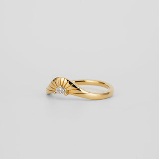 0.70 TCW Half Moon Lab Grown Diamond Curved Wedding Band