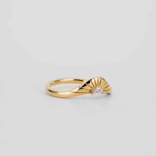 0.70 TCW Half Moon Lab Grown Diamond Curved Wedding Band