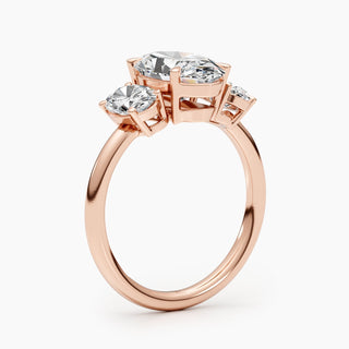 2.61ct Oval G- VS 3 Stones Diamond Engagement Ring