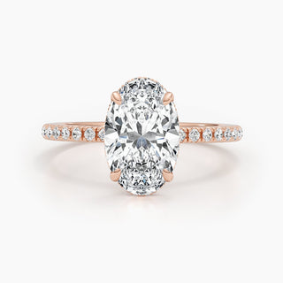 2.67ct Oval G- VS Pave Diamond Engagement Ring