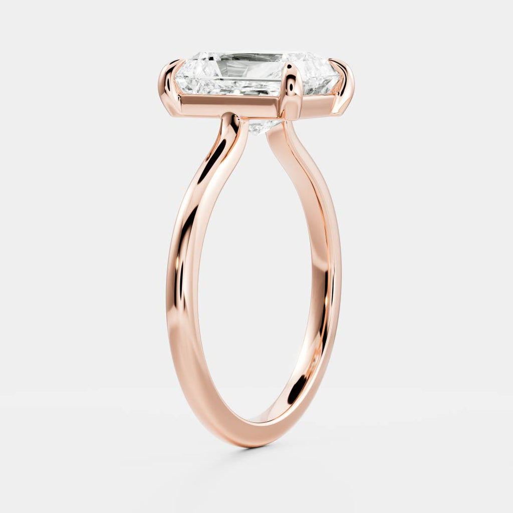 2.0 - 3.0 CT Radiant Cut Solitaire Style Moissanite Engagement Ring