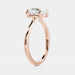 2.0 - 3.0 CT Elongated Cushion Cut Solitaire Style Moissanite Engagement Ring