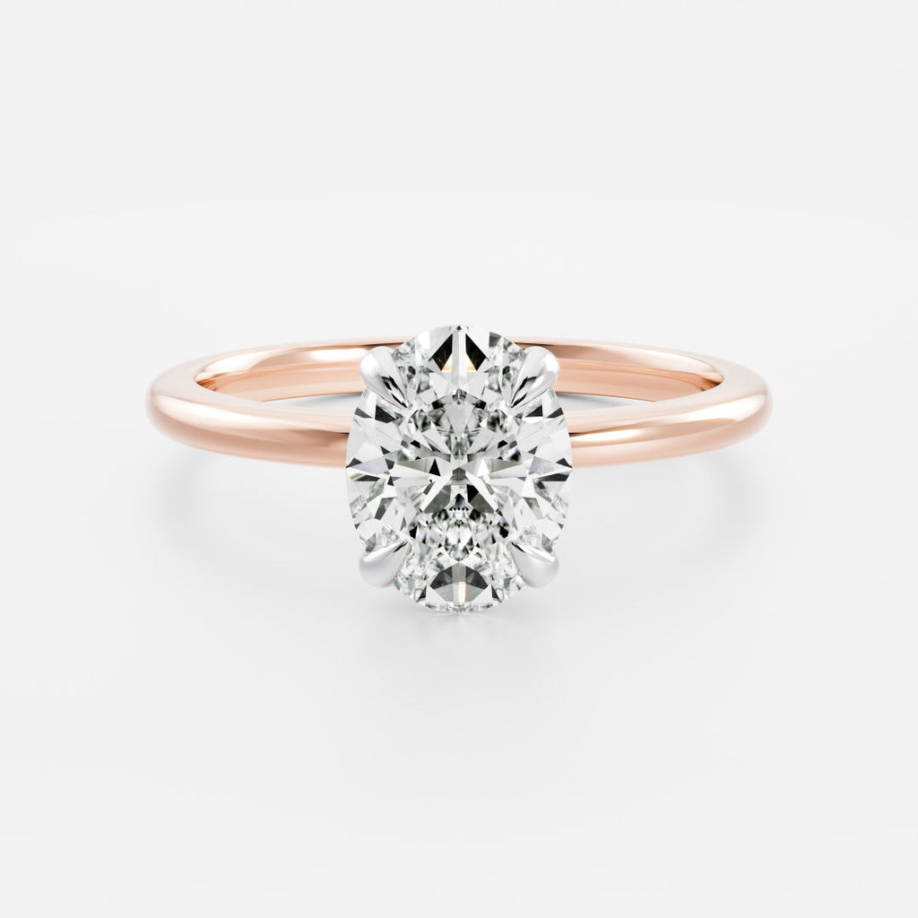 2.50-3.50 CT Oval Cut Solitaire Style Moissanite Engagement Ring