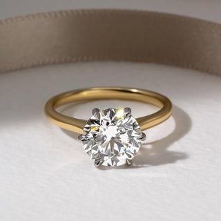 1.0 - 3.0 CT Round CVD Diamond Cathedral Style Engagement Ring
