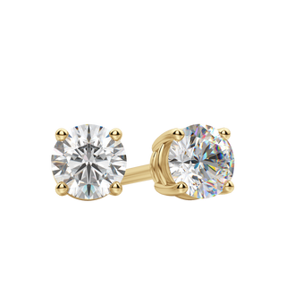 0.50 CT-4.0 CT Round Solitaire F/VS Lab Grown Diamond Earrings - violetjewels