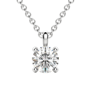 0.25-1.5 CT Round Solitaire F/VS Lab Grown Diamond Necklace - violetjewels