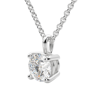 0.25-1.5 CT Round Solitaire F/VS Lab Grown Diamond Necklace - violetjewels