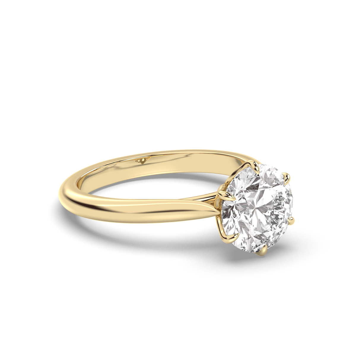 1.0-3.0 CT Round Lab Grown Diamond Solitaire Engagement Ring