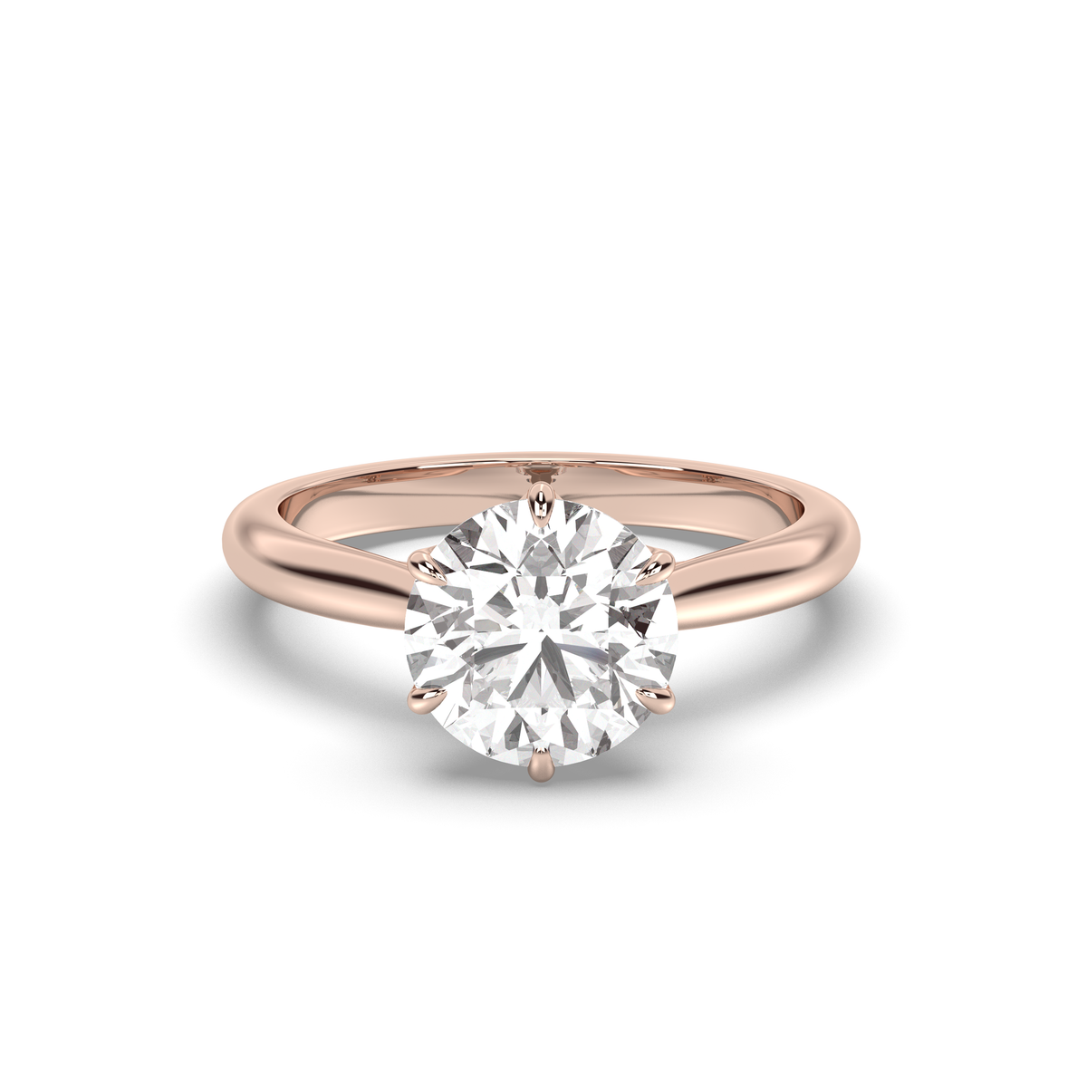 1.0-3.0 CT Round Lab Grown Diamond Solitaire Engagement Ring