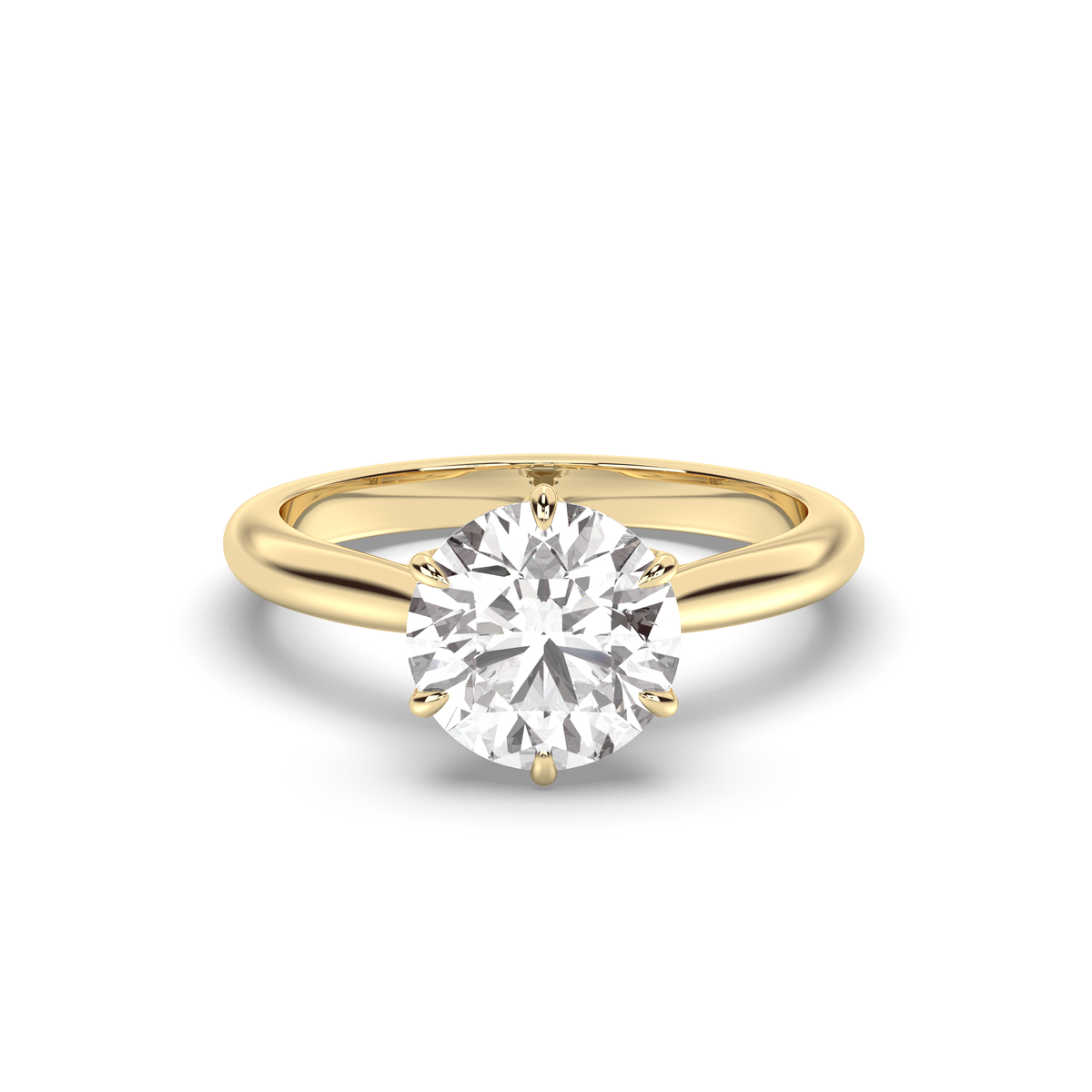 1.0-3.0 CT Round Lab Grown Diamond Solitaire Engagement Ring