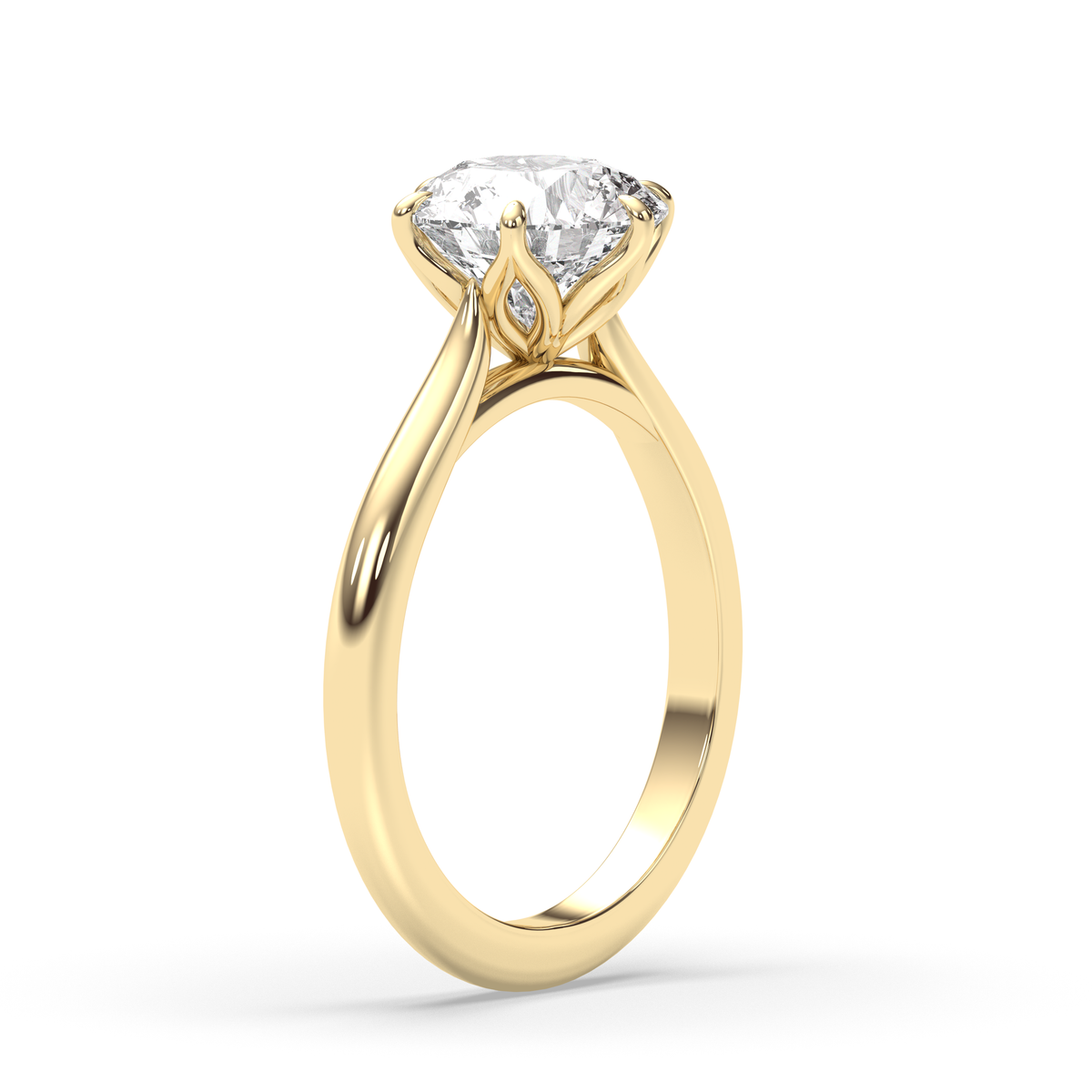 1.0-3.0 CT Round Lab Grown Diamond Solitaire Engagement Ring