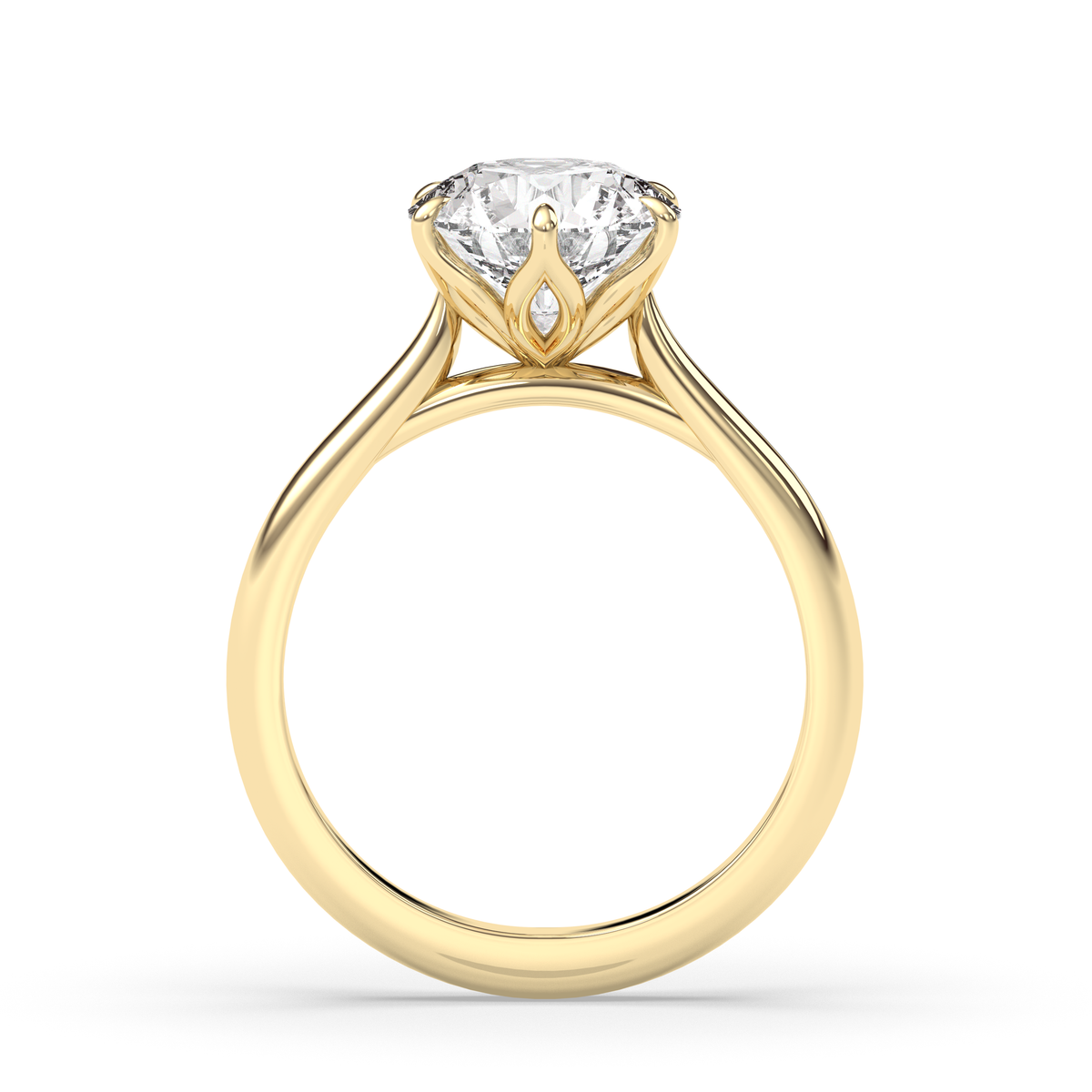 1.0-3.0 CT Round Lab Grown Diamond Solitaire Engagement Ring