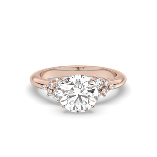 1.0 CT Round F-VS1 Diamond Cluster Engagement Ring