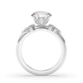 1.0 CT Round F-VS1 Diamond Cluster Engagement Ring