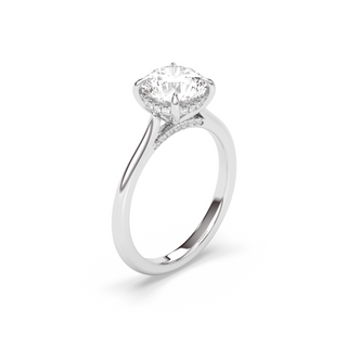 1.3 CT Round F-VS1 Diamond Hidden Halo Engagement Ring