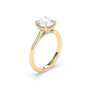 1.3 CT Round F-VS1 Diamond Hidden Halo Engagement Ring