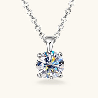 1.0 CT Round Moissanite Diamond Solitaire Necklace - violetjewels