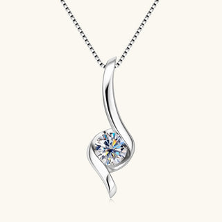1.0 CT Round Moissanite Diamond Solitaire Necklace - violetjewels