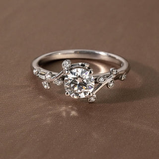 1.0-3.0 CT Round CVD Diamond Vintage Style Engagement Ring